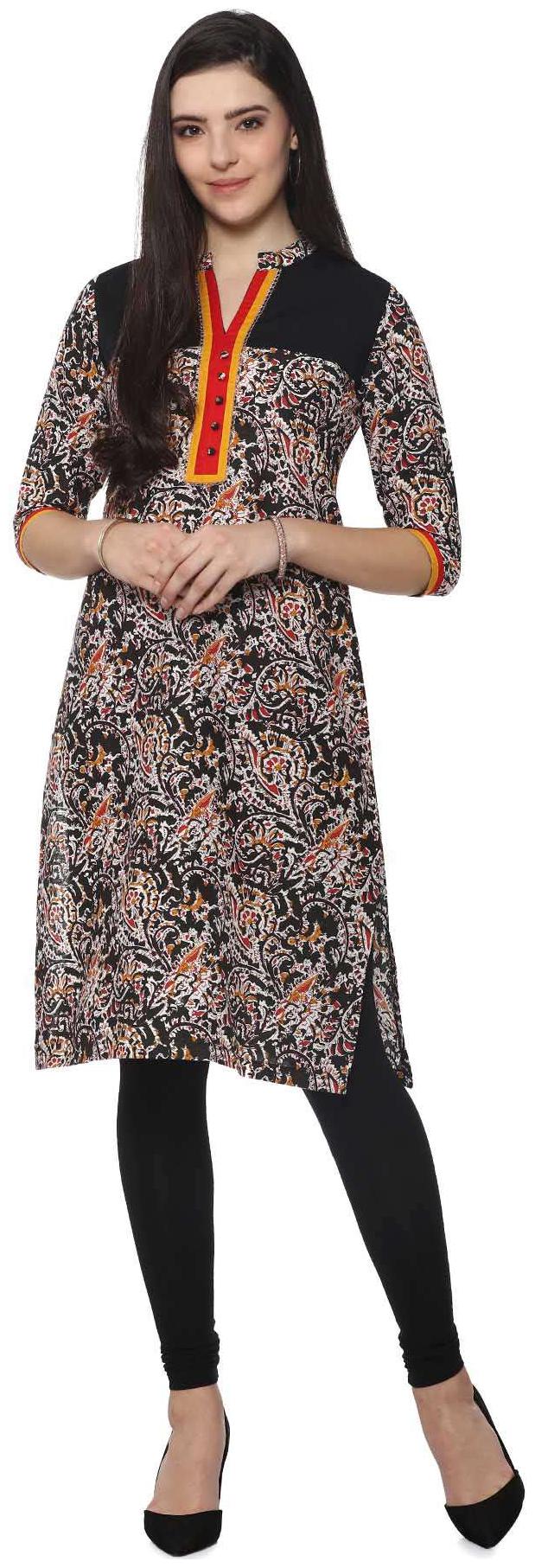

Soch Women Black Printed Straight Kurta