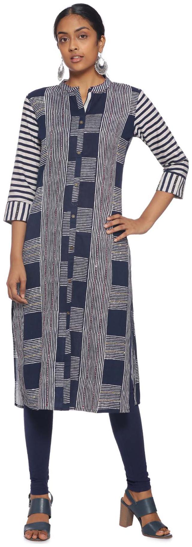 

Soch Blue Printed Cotton Kurti
