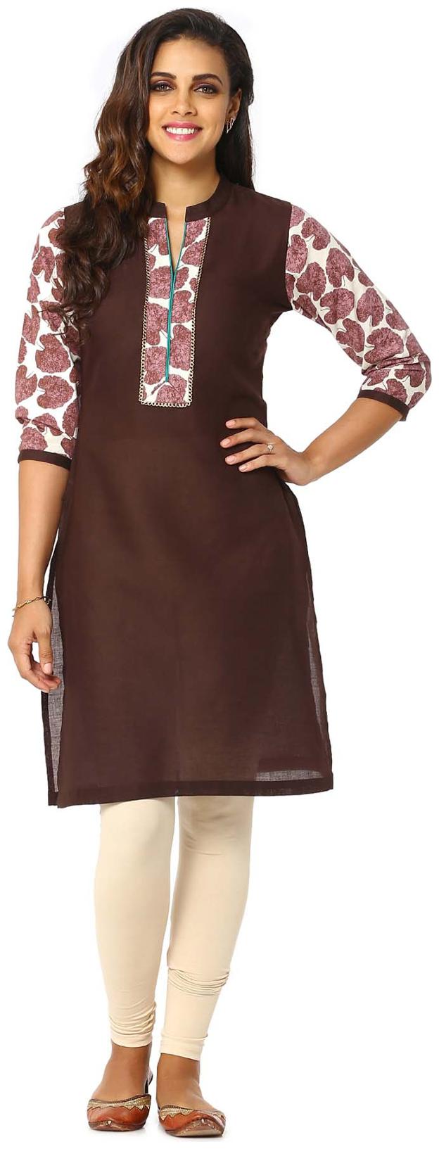 

Soch Women Brown Printed Straight Kurta