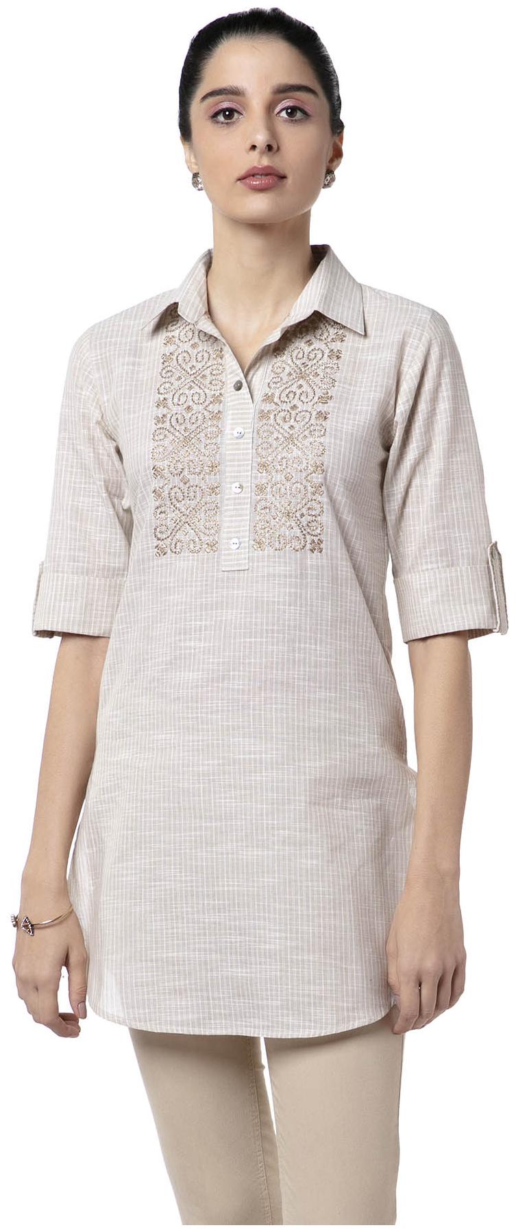 

Soch Women Solid Regular tunic - Beige