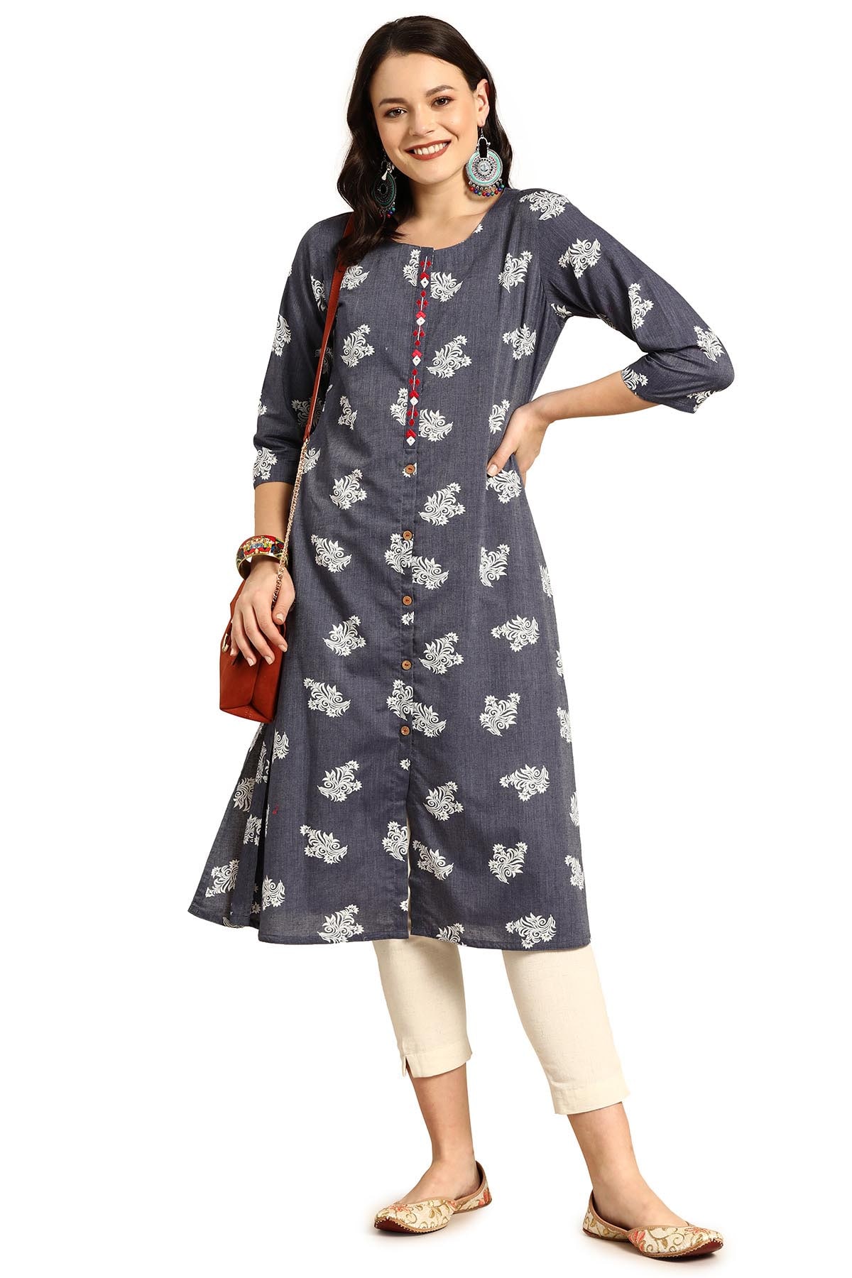 

Soch Cotton Printed Blue Color Kurta For Women