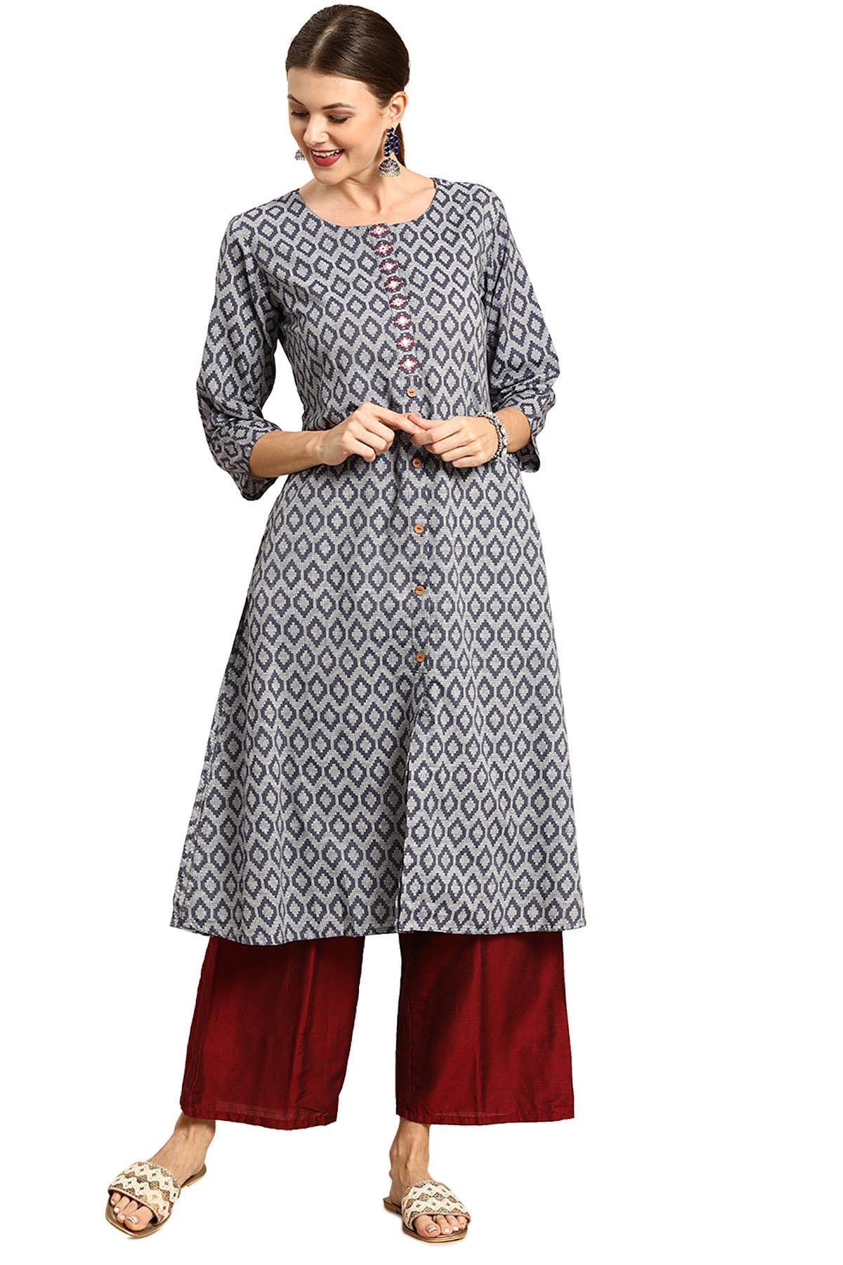 

Soch Cotton Printed Blue Color Kurta For Women