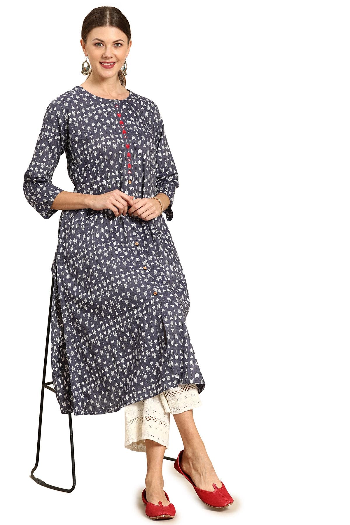 

Soch Cotton Printed Blue Color Kurta For Women