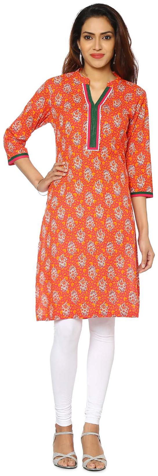 

Soch Women Pink Printed Straight Kurti