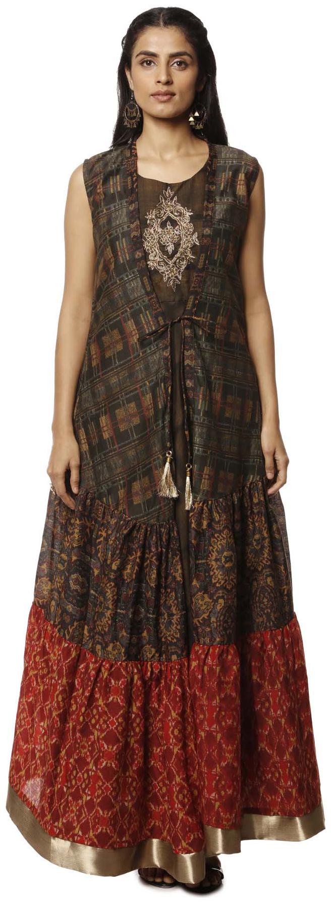 

Soch Women Green Printed Straight Kurta
