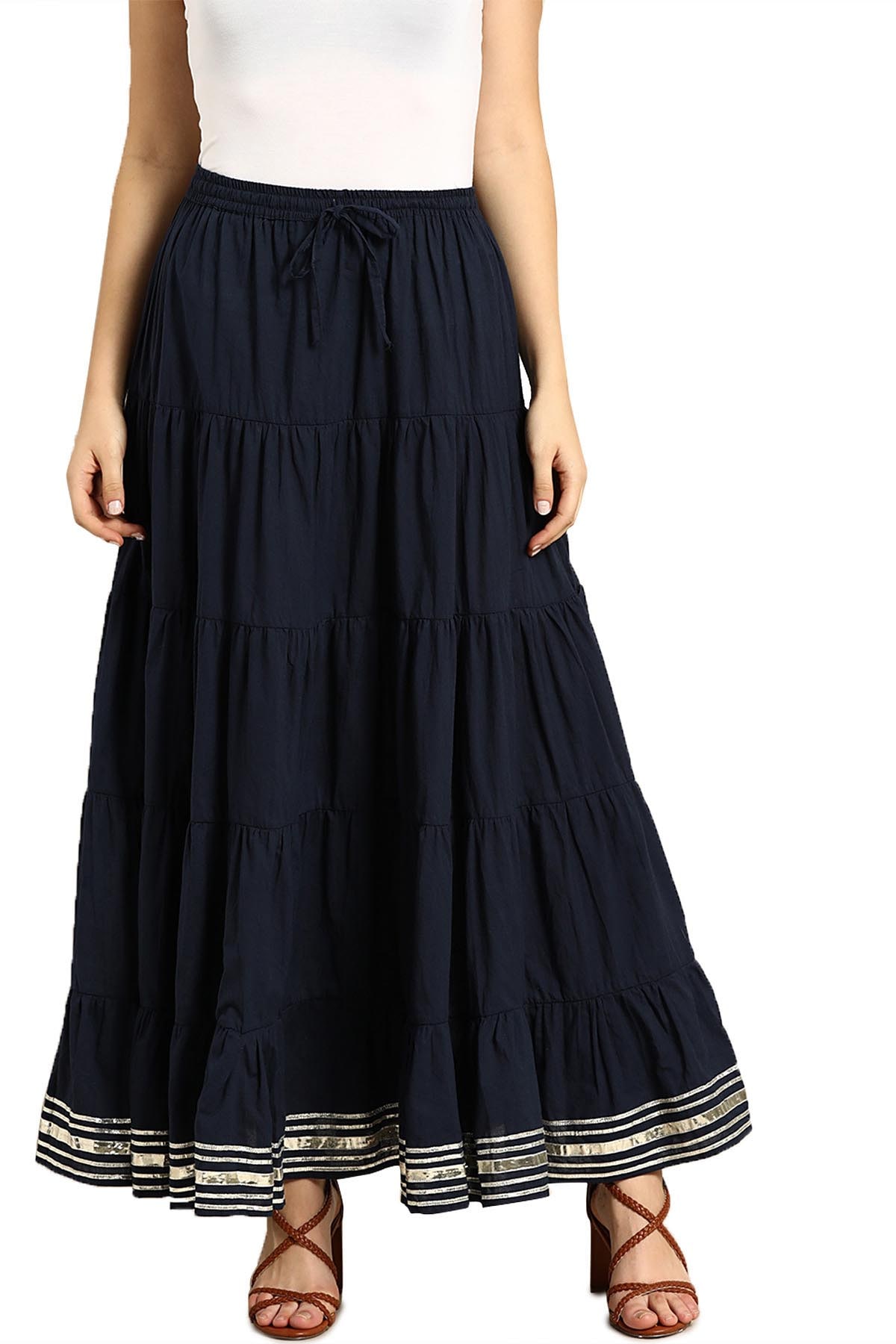 

Soch Solid Straight skirt Maxi Skirt - Blue