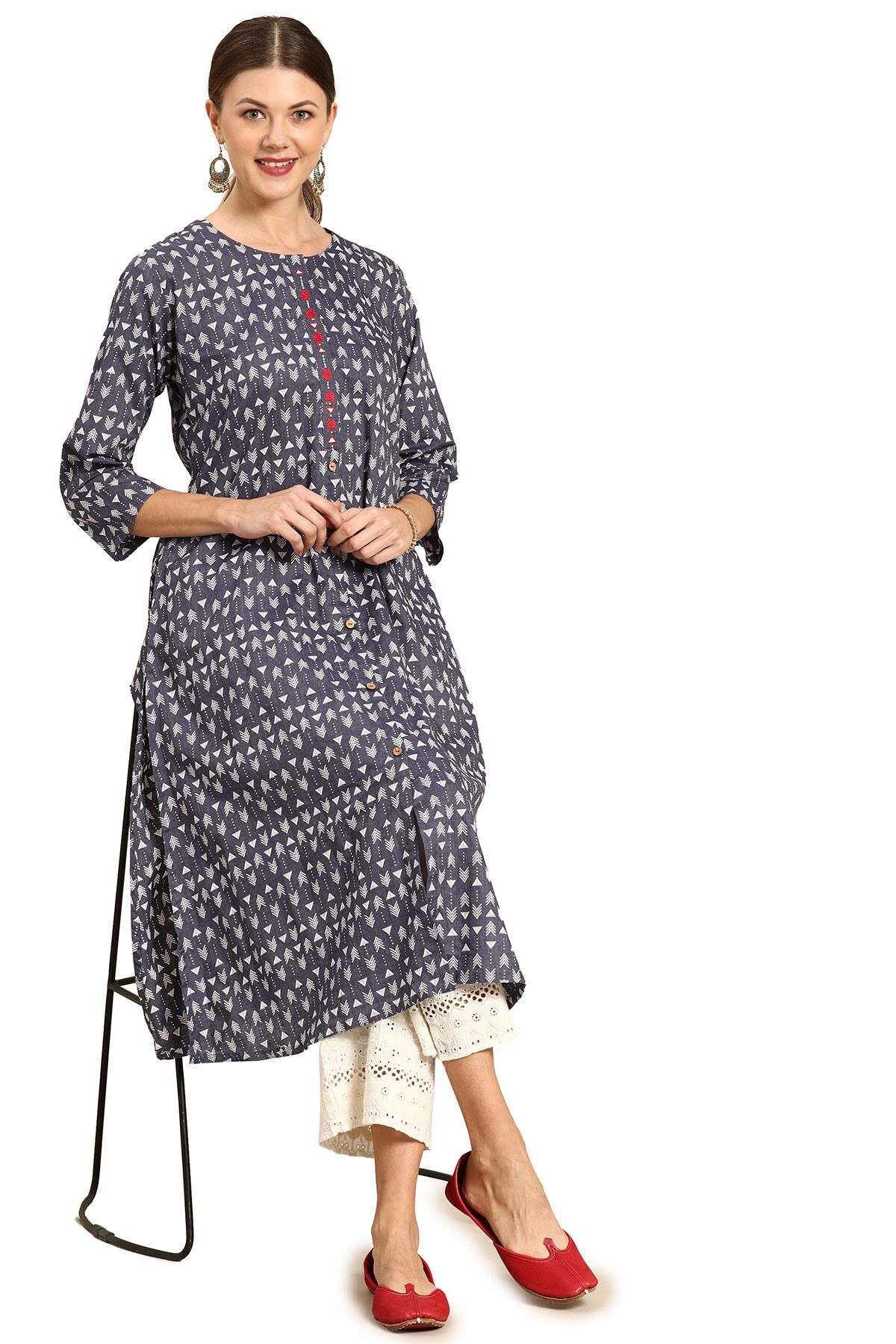 

Soch Cotton Printed Blue Color Kurta For Women