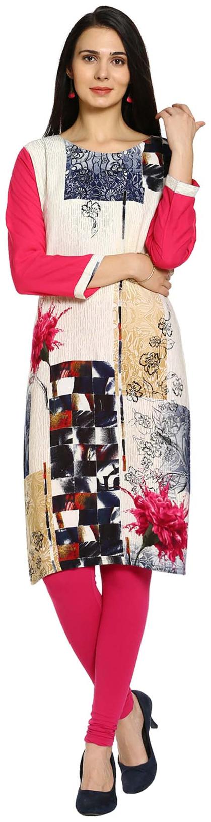 

Soch Women White Printed Straight Kurta