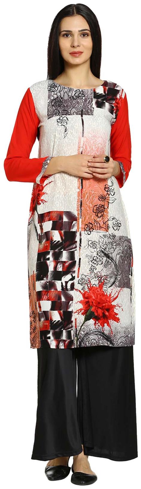 

Soch Women White Printed Straight Kurta