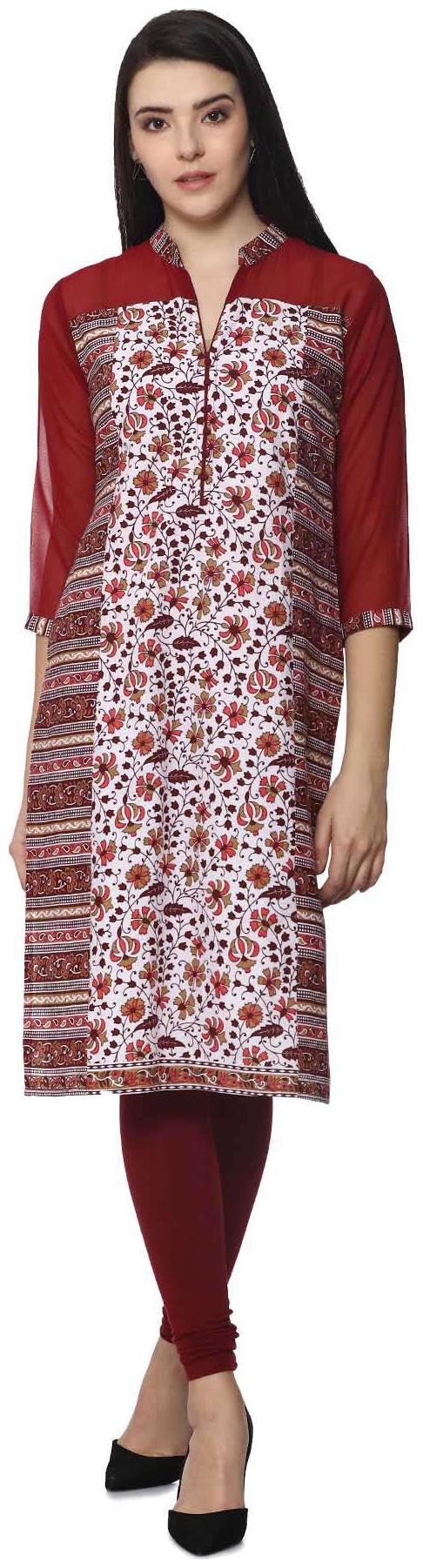 

Soch Women Red Floral Straight Kurta
