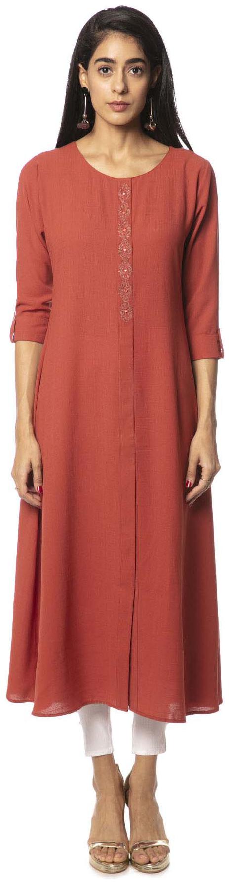 

Soch Women Red Solid Straight Kurta