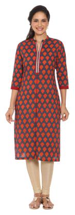 

Soch Women Grey Printed Straight Kurta