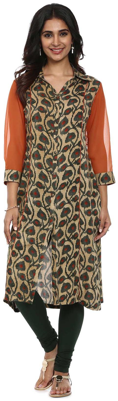 

Soch Women Green Printed Straight Kurta