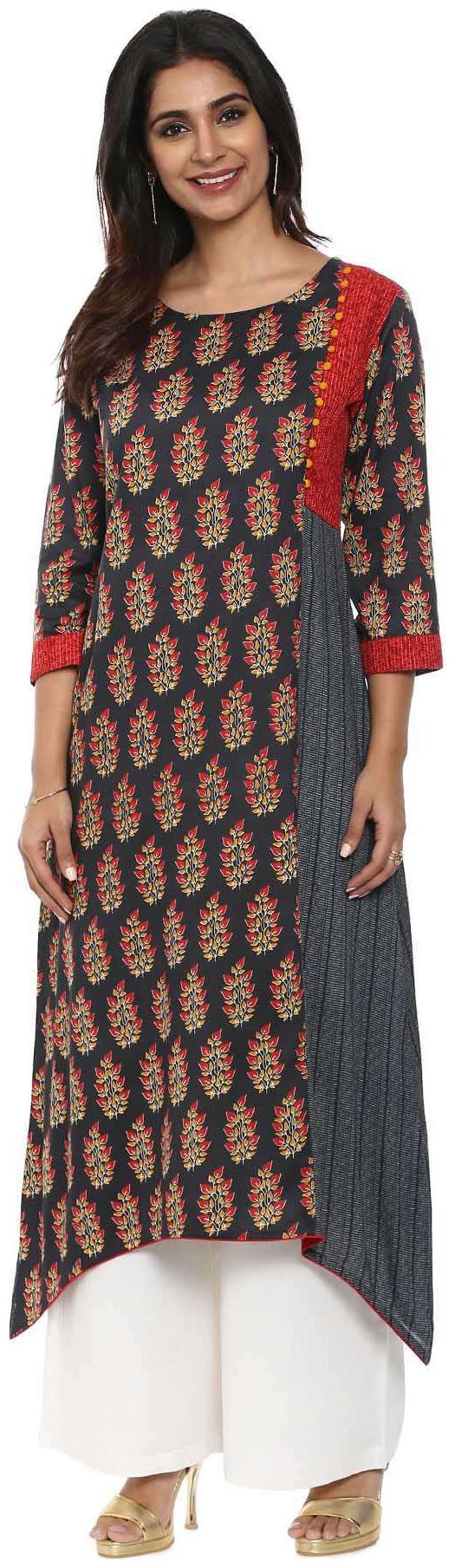 

Soch Grey and Red Printed Rayon Kurti Suit