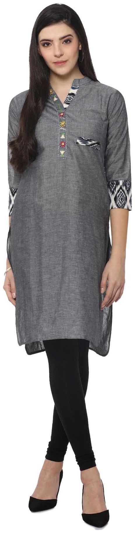 

Soch Women Grey Solid Straight Kurta