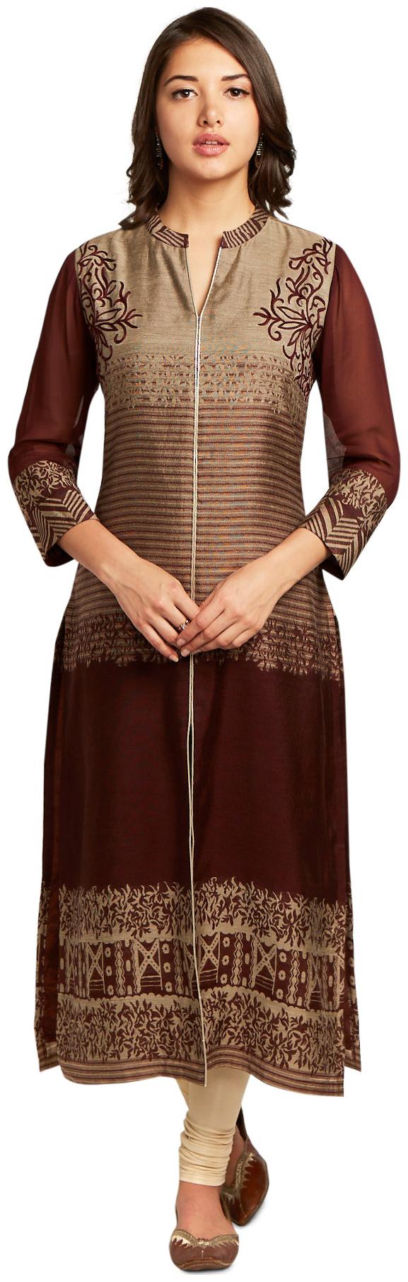 

Soch Women Maroon Printed Straight Kurta