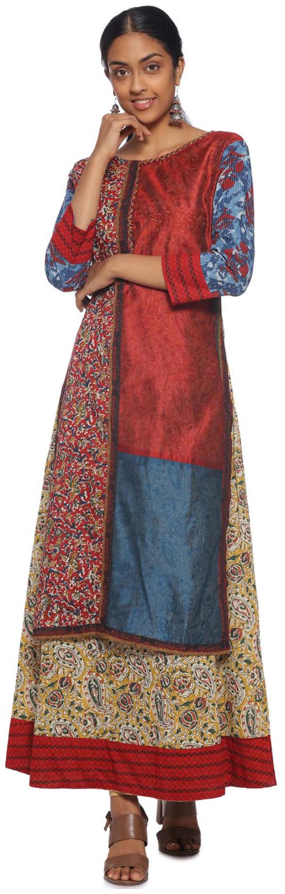 

Soch Maroon Cotton A-Line Printed Kurti