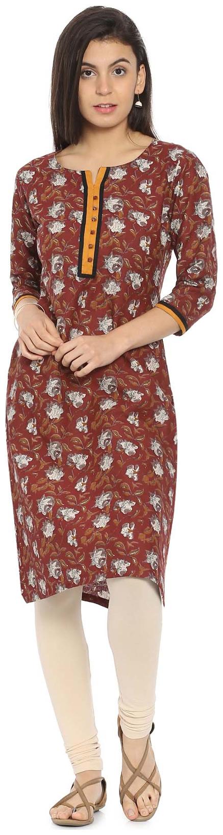 

Soch Women Maroon Printed Straight Kurta