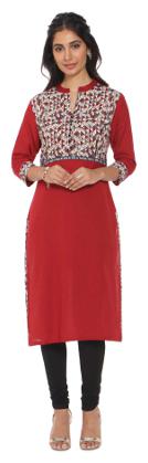 

Soch Women Maroon Printed Straight Kurta