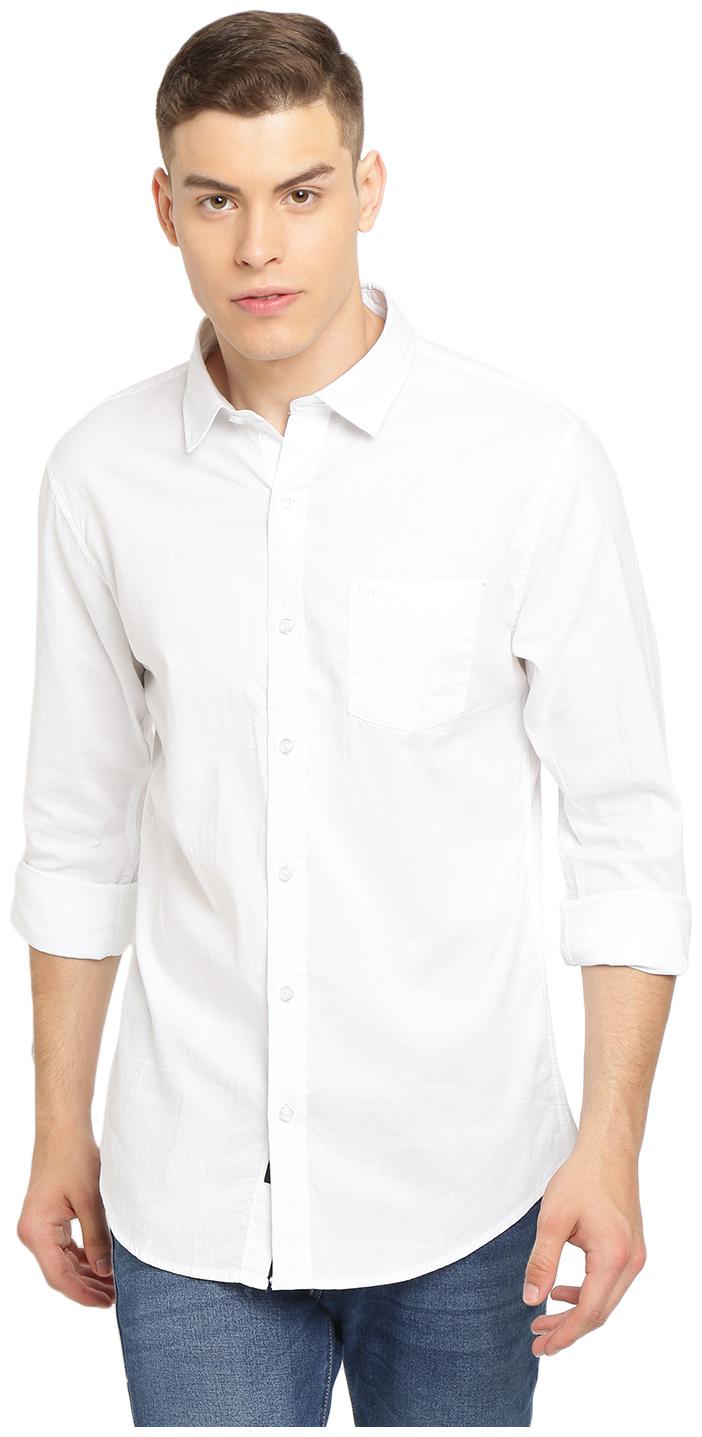 

Soch Men White Solid Slim Fit Casual Shirt