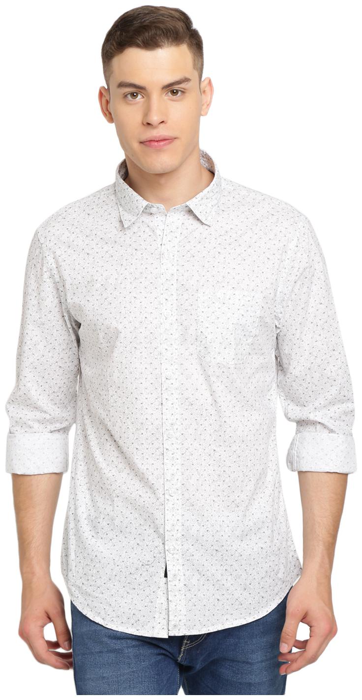 

Soch Men White Printed Slim Fit Casual Shirt