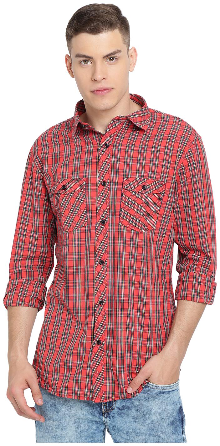 

Soch Men Red Checked Slim Fit Casual Shirt