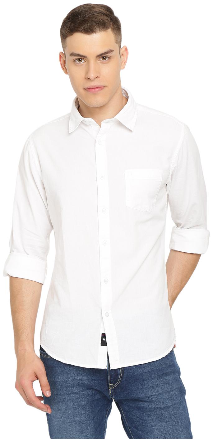 

Soch Men White Solid Slim Fit Casual Shirt
