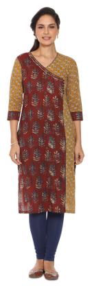 

Soch Women Yellow Printed Straight Kurta