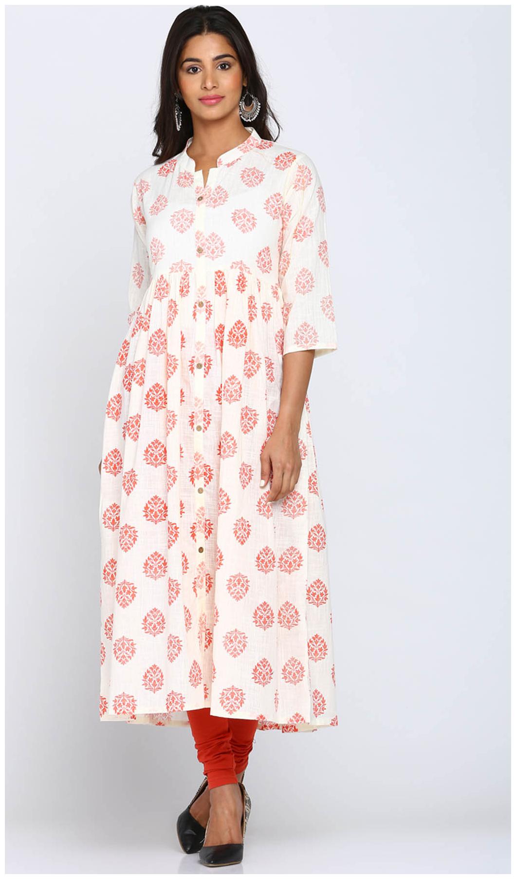 

Soch Women White Printed Straight Kurti