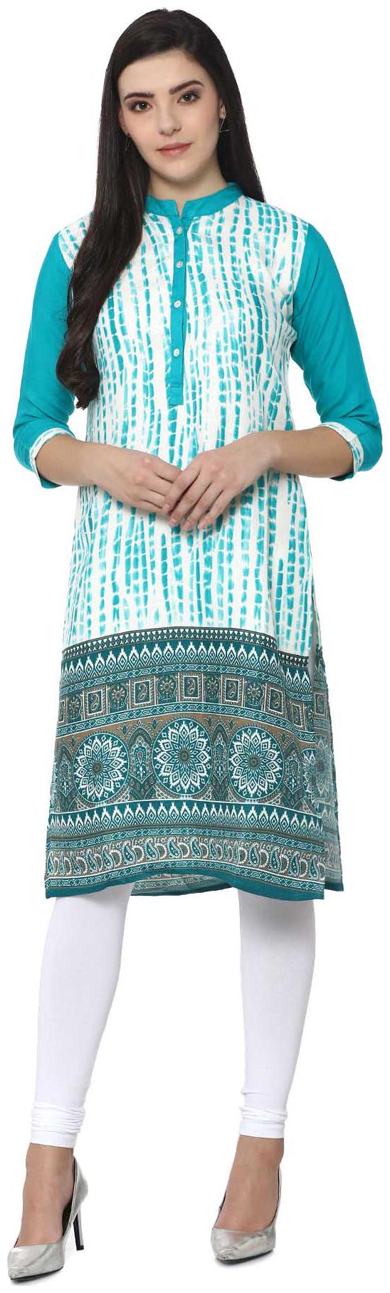 

Soch Women White Printed Straight Kurti