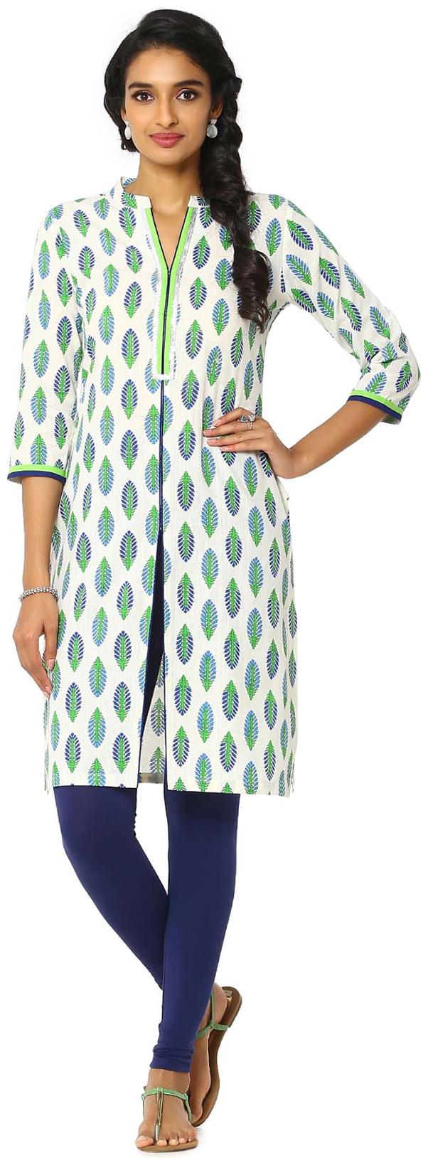 

Soch Women White Printed Straight Kurta