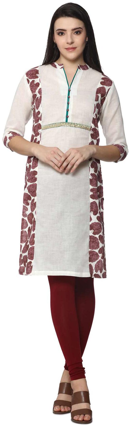 

Soch Women White Printed Straight Kurta