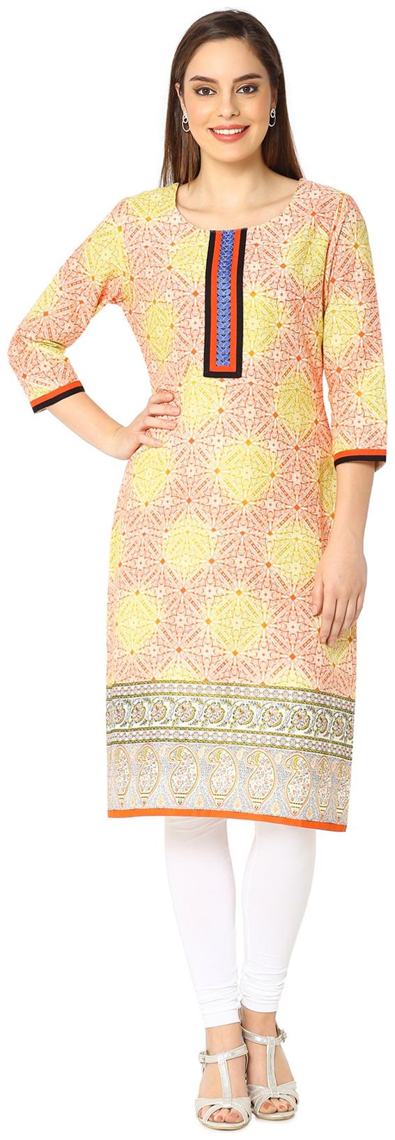 

Soch Orange Printed Kurti
