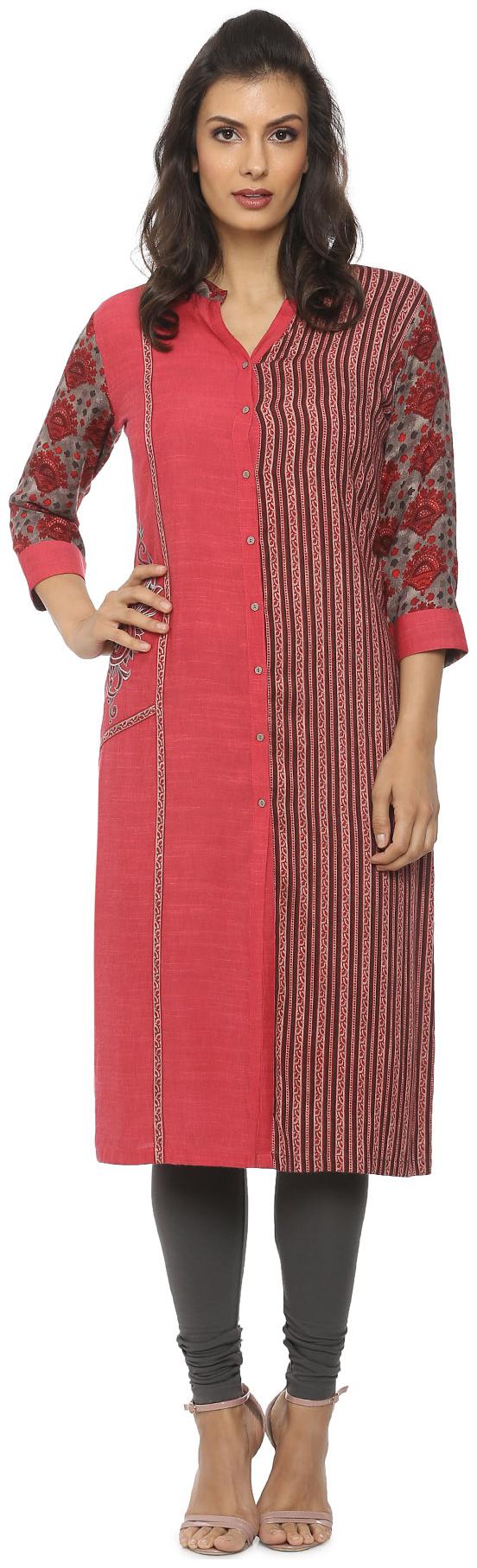 

Soch Women Pink Embroidered Straight Kurta