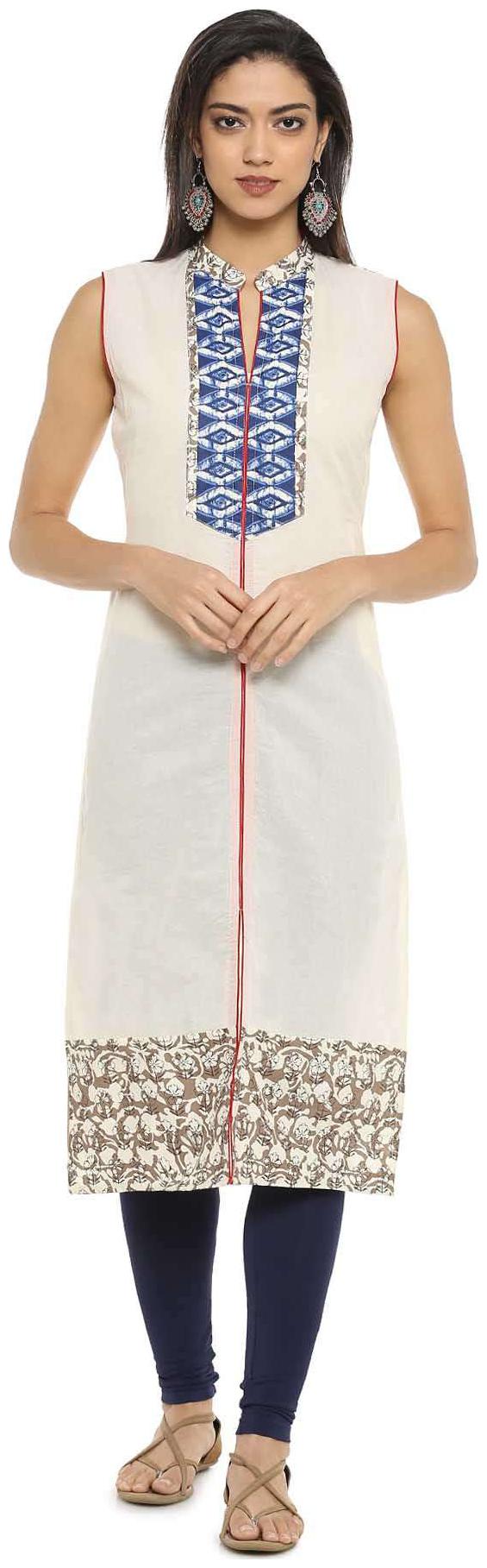 

Soch Women White Printed Straight Kurta