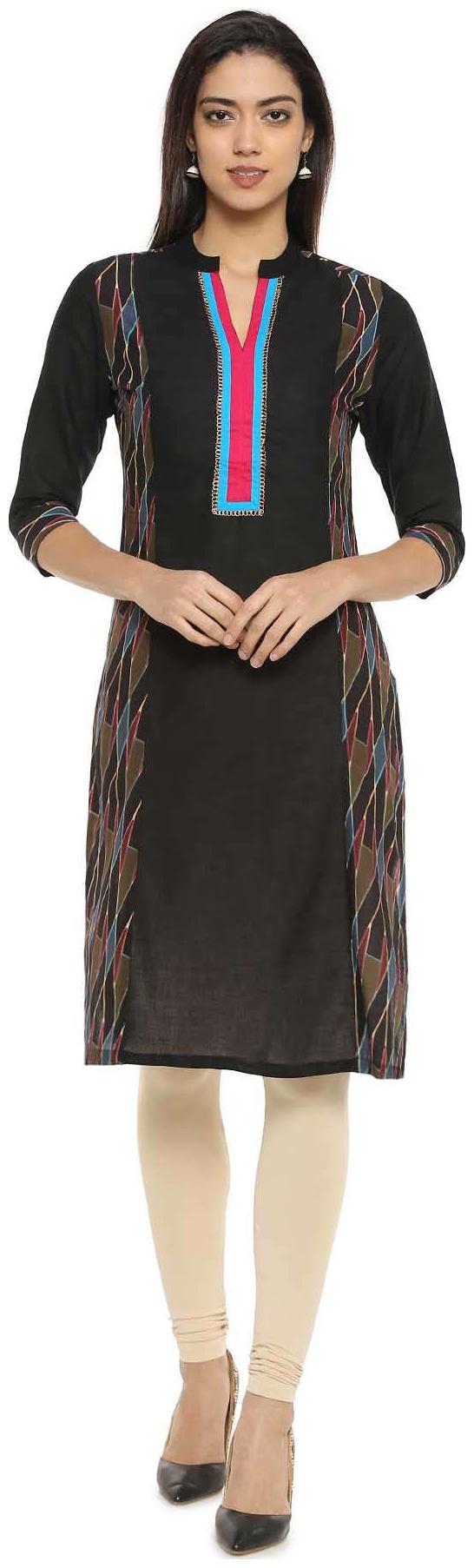 

Soch Women Black Printed Straight Kurta
