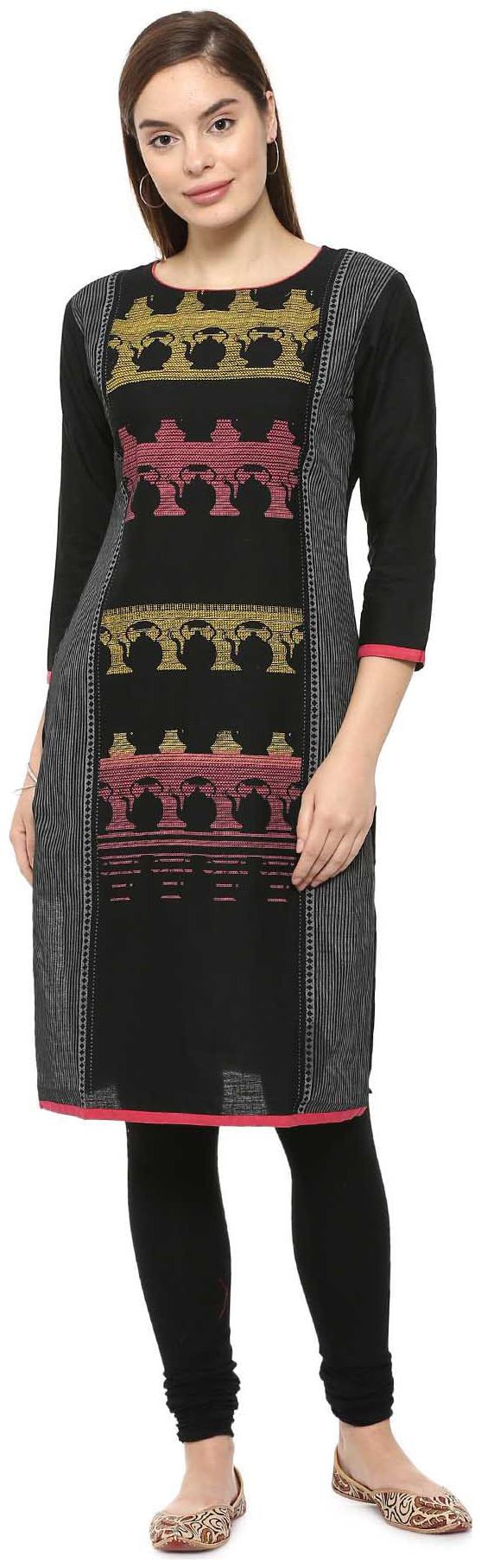 

Soch Women Black Printed Straight Kurti