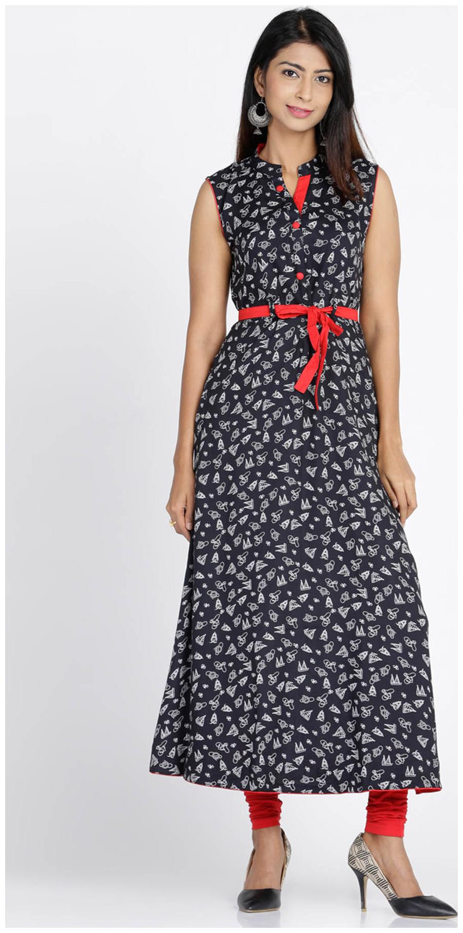 

Soch Women Black Printed Straight Kurti