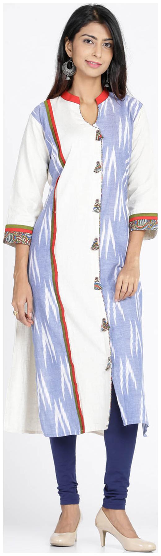 

Soch Women White Printed Straight Kurti