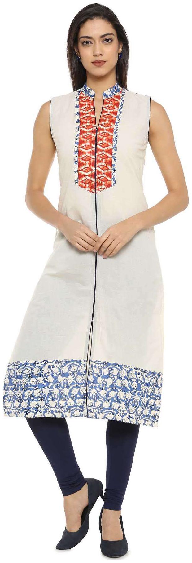 

Soch Women White Printed Straight Kurta