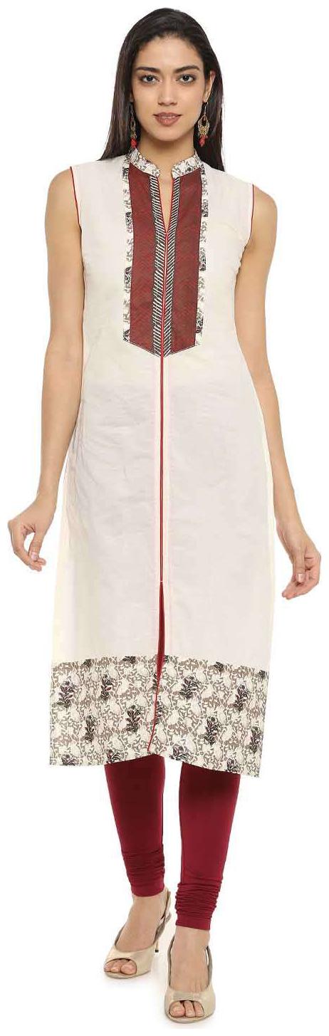 

Soch Women White Printed Straight Kurta