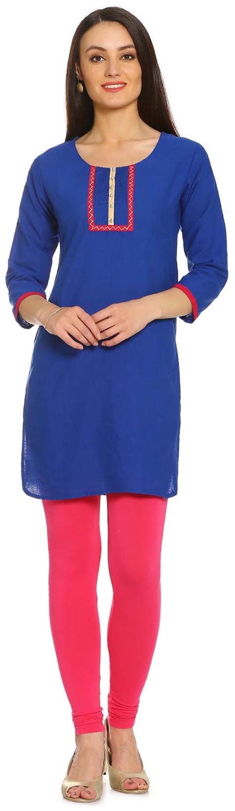 

Soch Women Blue Solid Regular Kurti