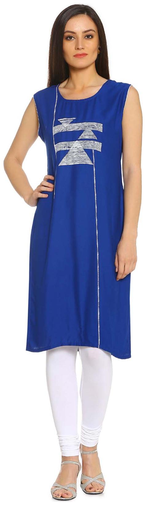 

Soch Royal Blue Printed Kurti