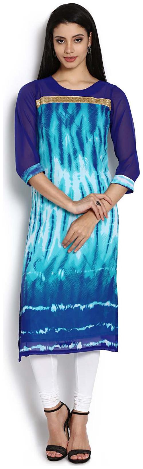 

Soch Royal Blue Printed Kurti