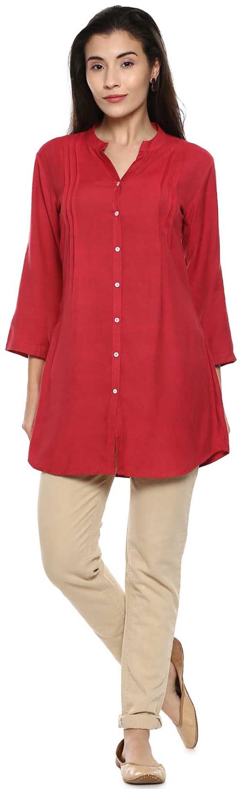 

Soch Rust Solid Rayon Tunic