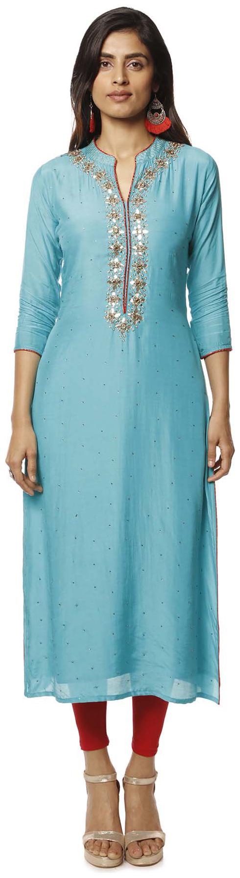 

Soch Women Green Embroidered Straight Kurta