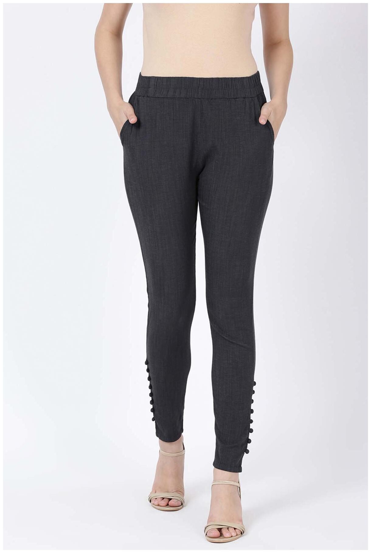

Soch Women Grey Straight fit Regular pants