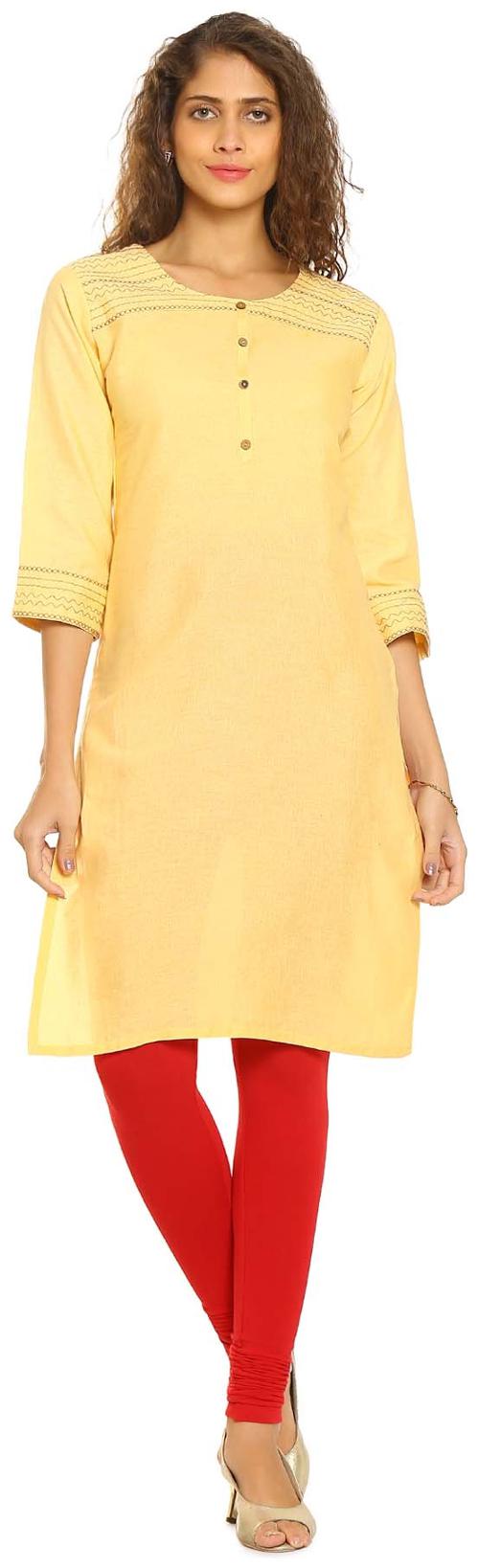 

Soch Women Beige Solid Straight Kurti