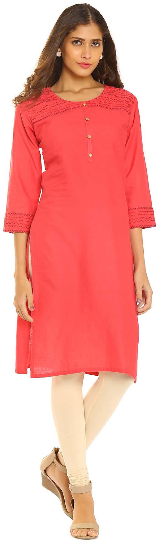 

Soch Women Red Solid Straight Kurti