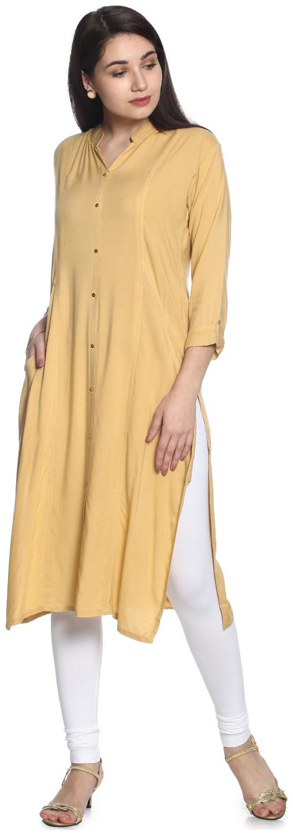 

Soch Women Beige Solid Straight Kurti